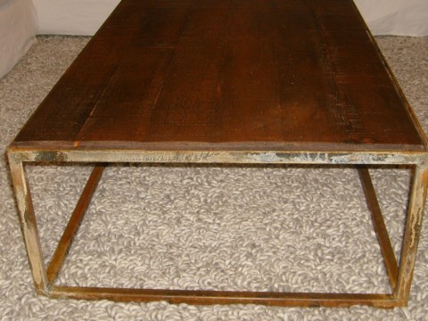table basse metal rouillé 950